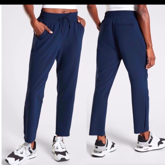 Athleta Metropolis Straight Leg Pant PrimaTwill Fabric Navy Blue sz.8 - Picture 2 of 13
